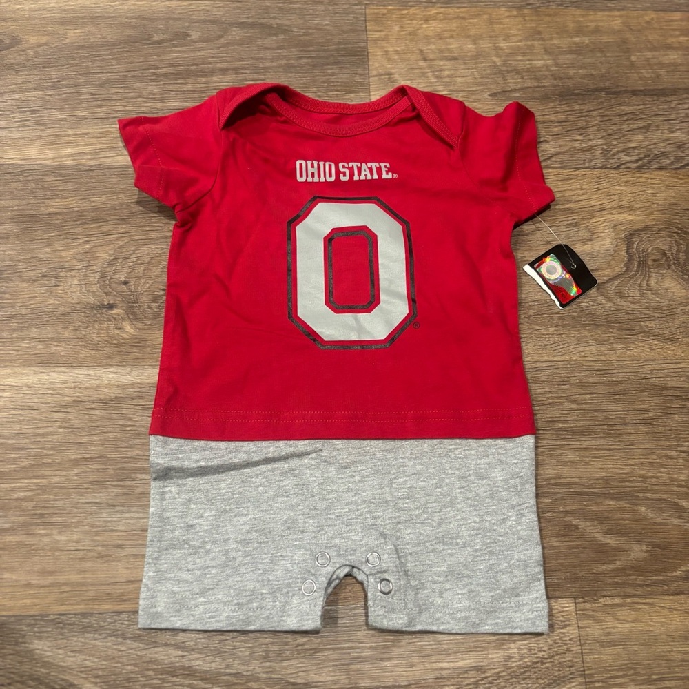 Ohio State Buckeyes Infant Onesie Red Gray Gen 2 Brand 3-6 Months Cotton NWT